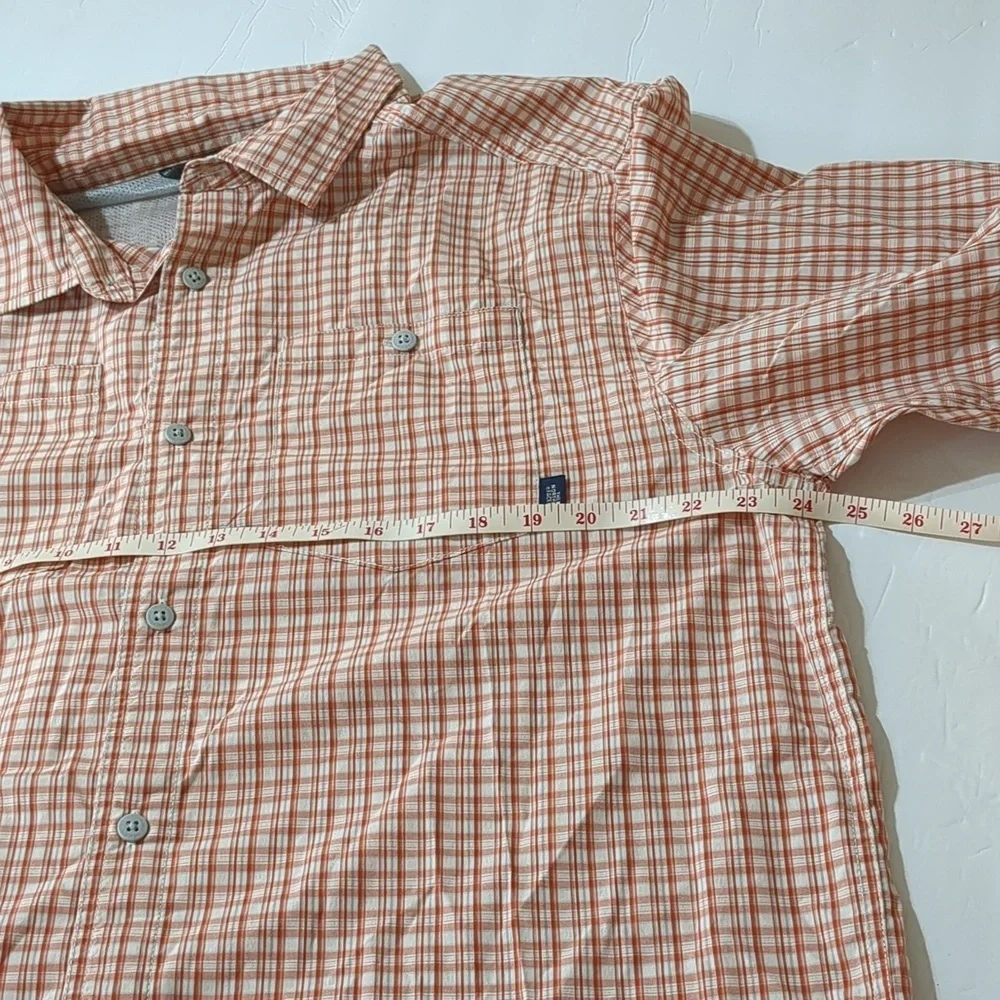 The North Face  Orange Plaid Long Sleeve Outdoor Shirt Men size XL